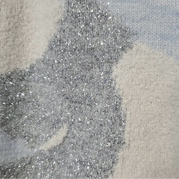 Lauren Conrad polar bear with metallic scarf sweater, 1X. - Picture 3 of 7